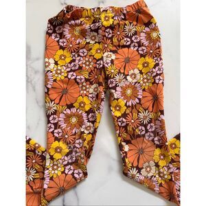 Lacey Lane girls size 7 100% cotton floral retro hippie bell bottoms flared must